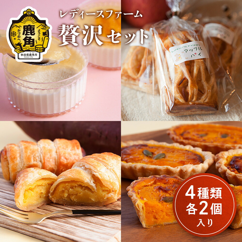 【ふるさと納税】 レディースファーム贅沢セット 8個入り( 各2個入り ) スイーツ お菓子 バレンタインデー ホワイトデー 家庭用 完熟 国産 お中元 お歳暮 贈り物 贈答用 グルメ ギフト 故郷 秋田 あきた 鹿角市 鹿角 送料無料 【レディースファーム】