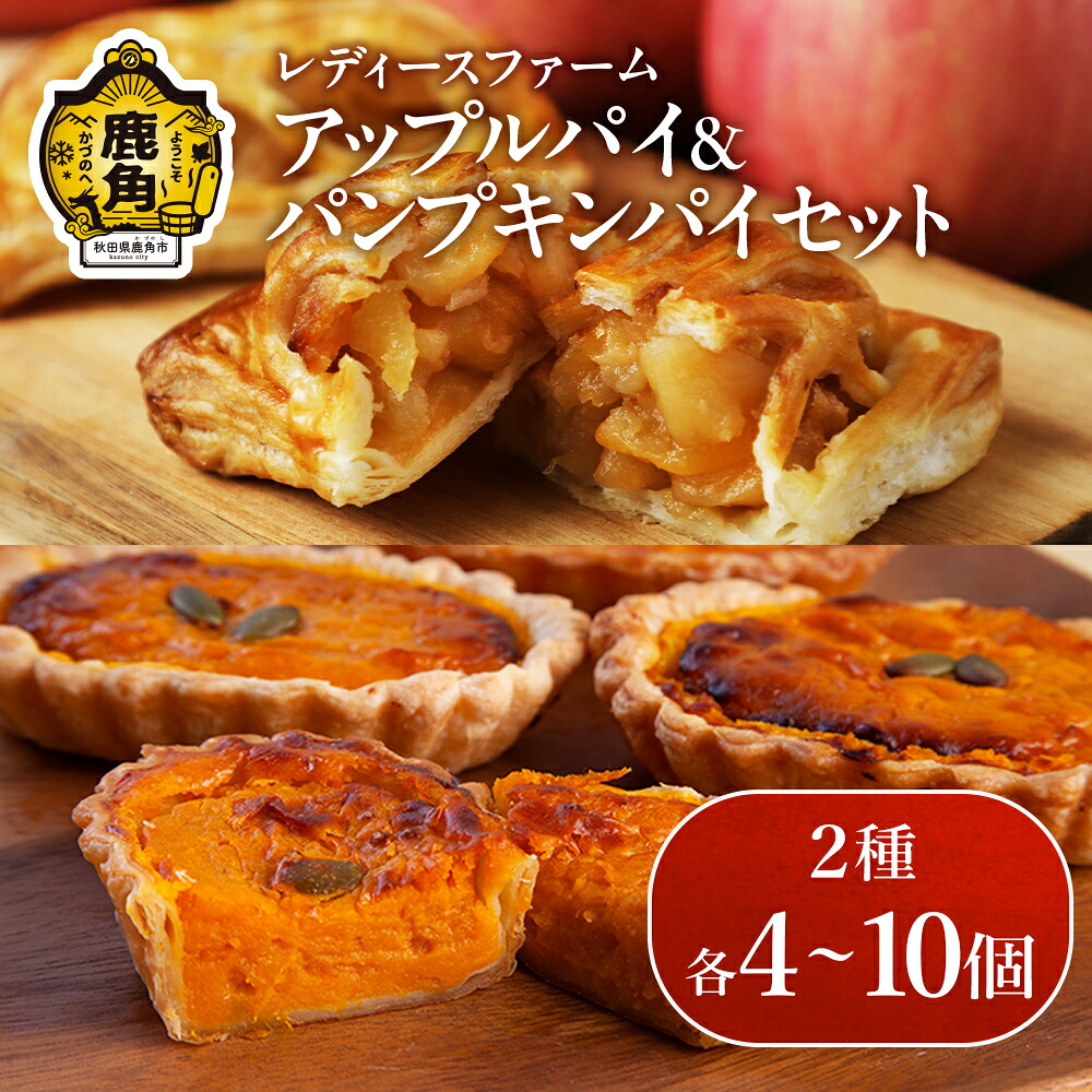 【ふるさと納税】アップルパイ ＆ パンプキンパイ セット 2種 各 4個 ～ 10個 個包装 冷凍 小分け グルメ お取り寄せ おすそわけ ギフト お中元 お歳暮 パイ 絶品 スイーツ お菓子 洋菓子 母の日 ホワイトデー 8個 10個 20個 秋田 鹿角市 送料無料【レディースファーム】