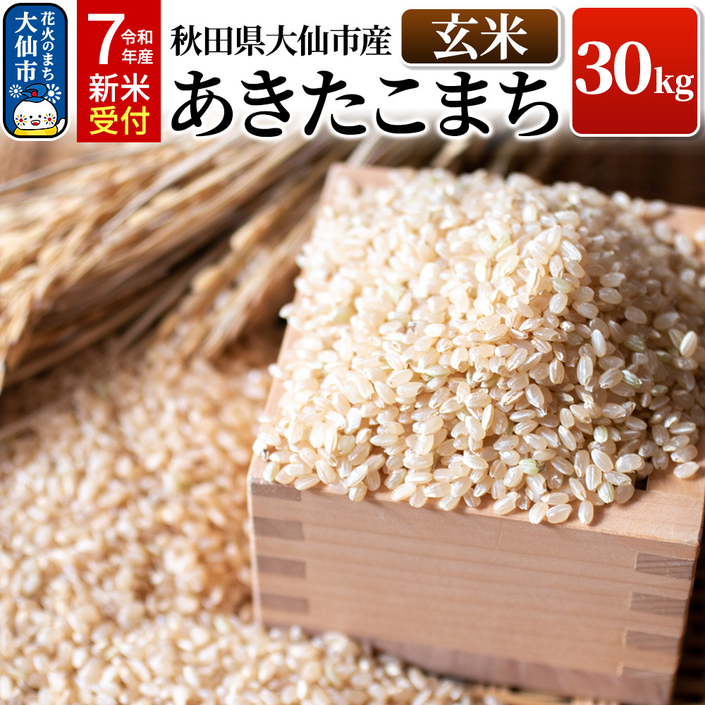 【ふるさと納税】《令和7年産 新米受付》令和7年 秋田県大仙市産 あきたこまち【玄米】30kg