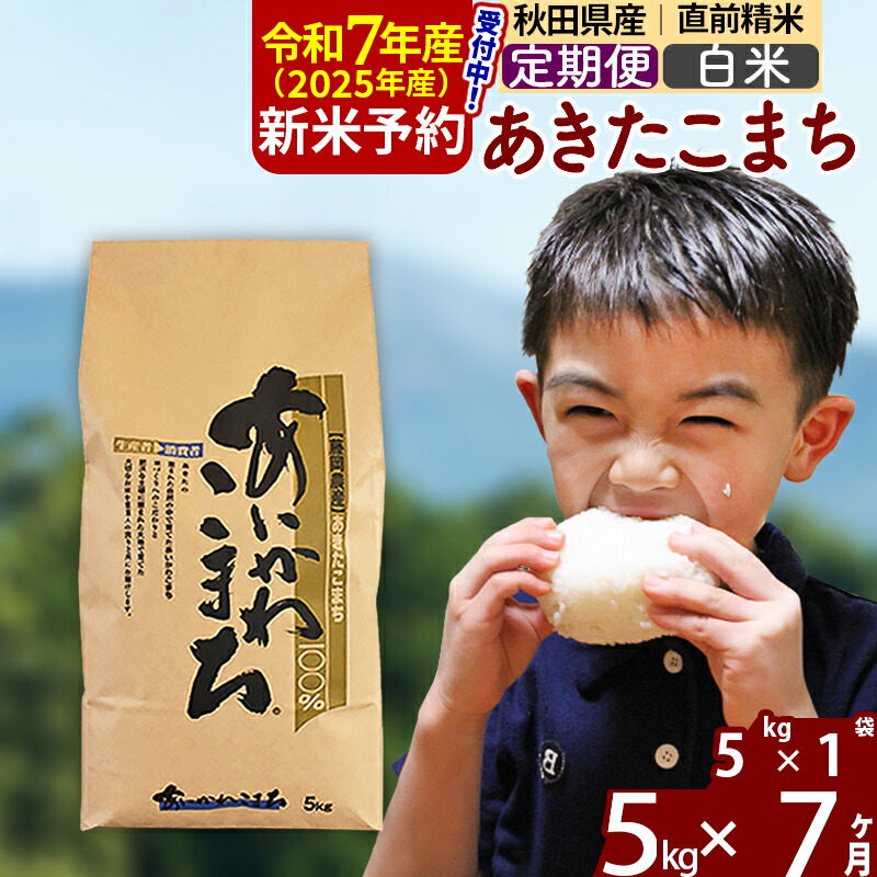 【ふるさと納税】※令和7年産 新米予約※《定期便7ヶ月》秋田県産 あきたこまち 5kg【白米】(5kg小分け袋) 2025年産 お届け周期調整可能 隔月に調整OK お米 藤岡農産