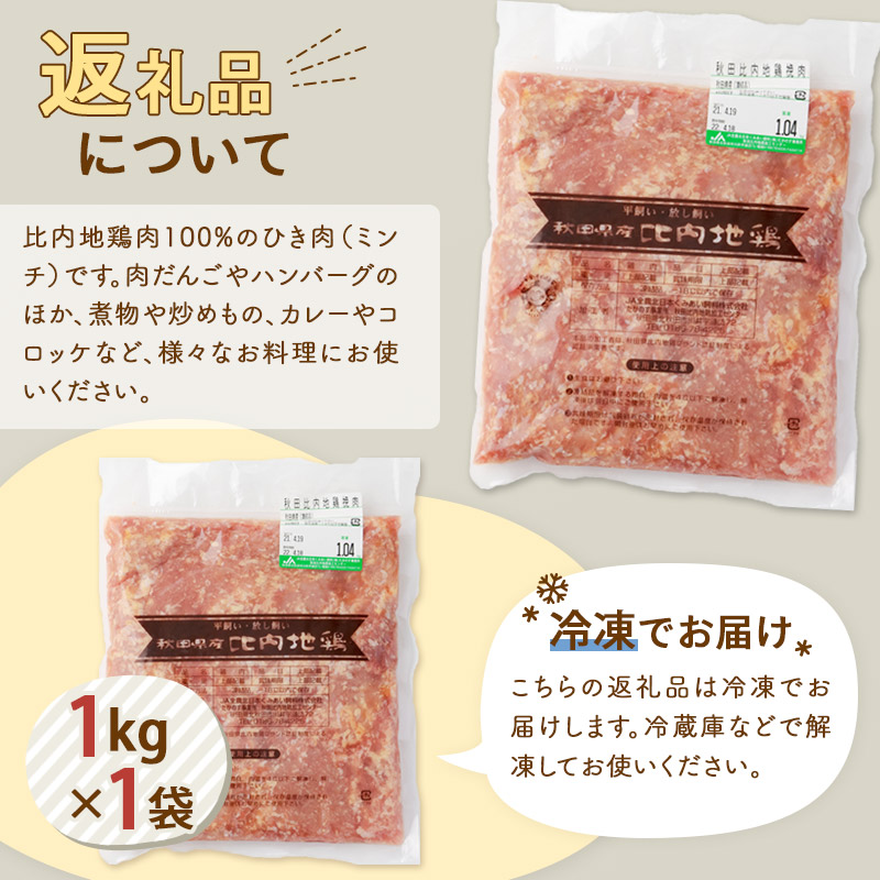 【ふるさと納税】比内地鶏ミンチ