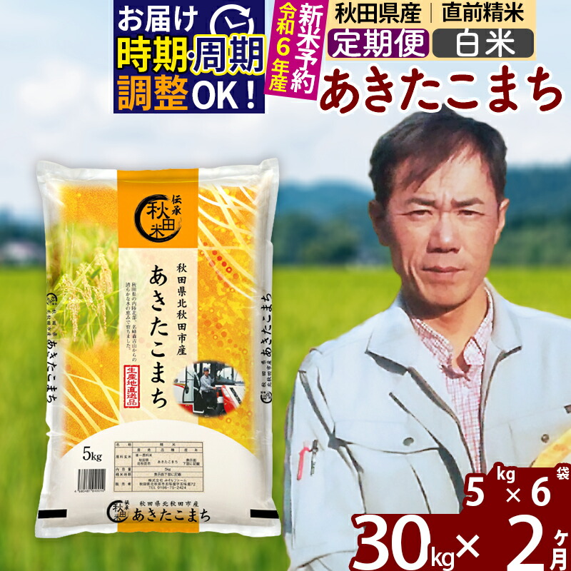 定期便2ヶ月》 秋田県産 あきたこまち お米 令和3年産 計