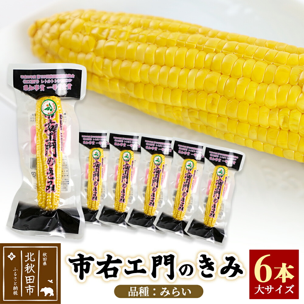 【ふるさと納税】とうもろこし（レトルト真空パック）「市右エ門のきみ」みらい 6本セット（大きいサイズ）