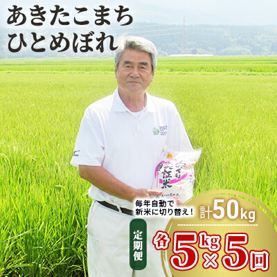 ふるさと納税 5ヵ月 定期便 米10kg 各5kg 5回 あきたこまち ひとめぼれ 食べ比べ 計50kg 定期便 お米 あきたこまち ひとめぼれ ブランド米 5ヶ月 5回 Paigebird Com