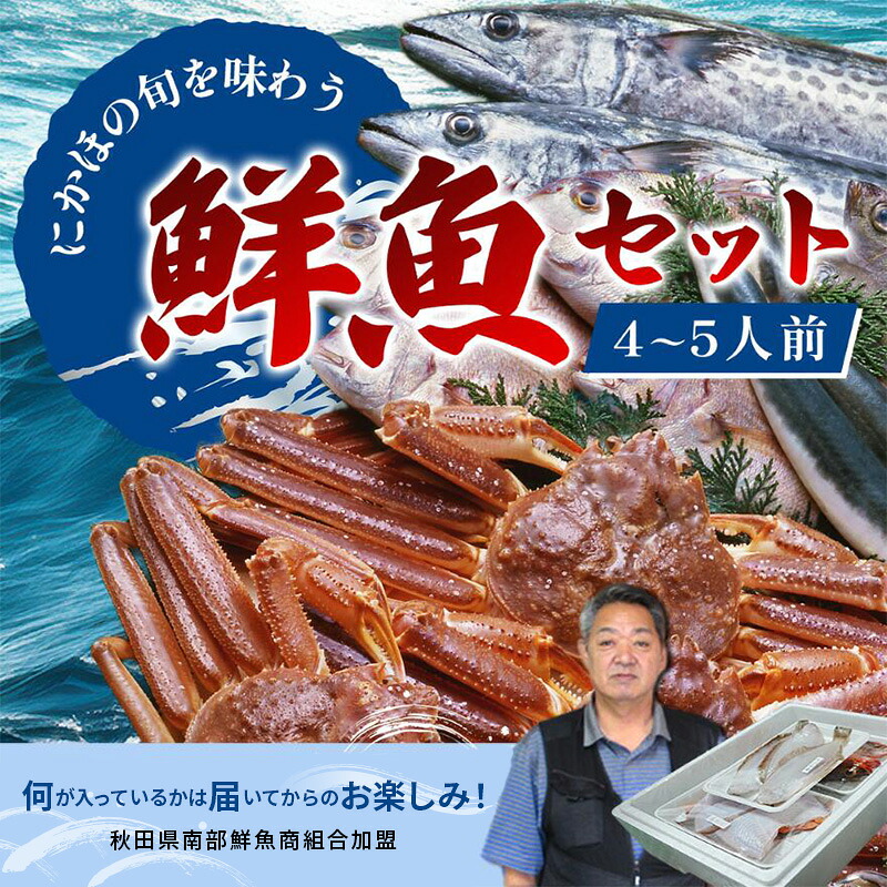 【ふるさと納税】鮮魚 開けたらすぐ食べられる下処理済み 海産物 4~5人前 セット 日本海の鮮魚 魚 パック 詰め合わせ 海鮮セット 鮮魚ボックス 海鮮 海の幸 魚介 魚介類 刺身 切り身 ひらめ 鯛 甘エビ 鯵 あんこう 鮭 カレイ ハタハタ 鱈 ズワイガニ 食べ比べ 冷蔵