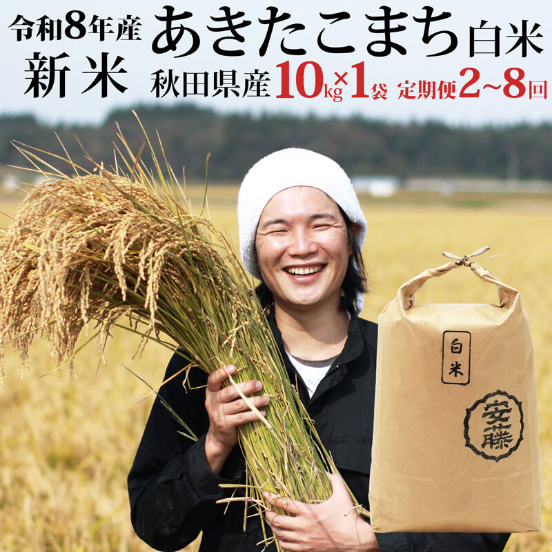 【ふるさと納税】《令和8年産 新米先行受付》秋田県産 あきたこまち 10kg(10kg&times;1袋) 【白米】【選べるお届け回数（定期便）】 [新米 あきたこまち 10kg 秋田県産 米 秋田県産 国産]｜秋田県三種町