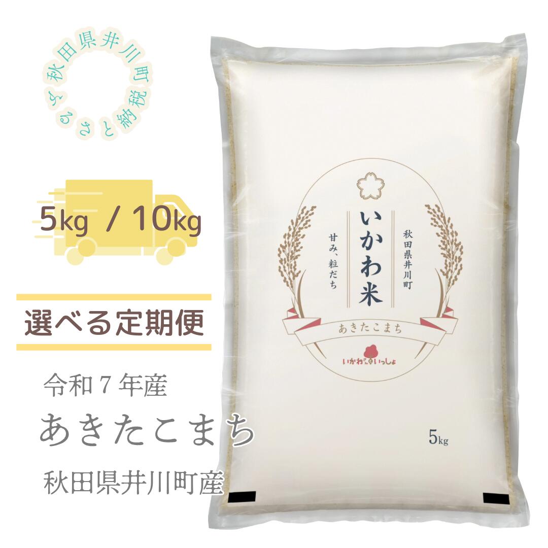 【ふるさと納税】【令和7年産先行受付】あきたこまち　定期便５ｋｇ　10ｋｇ　精米　秋田県井川町産