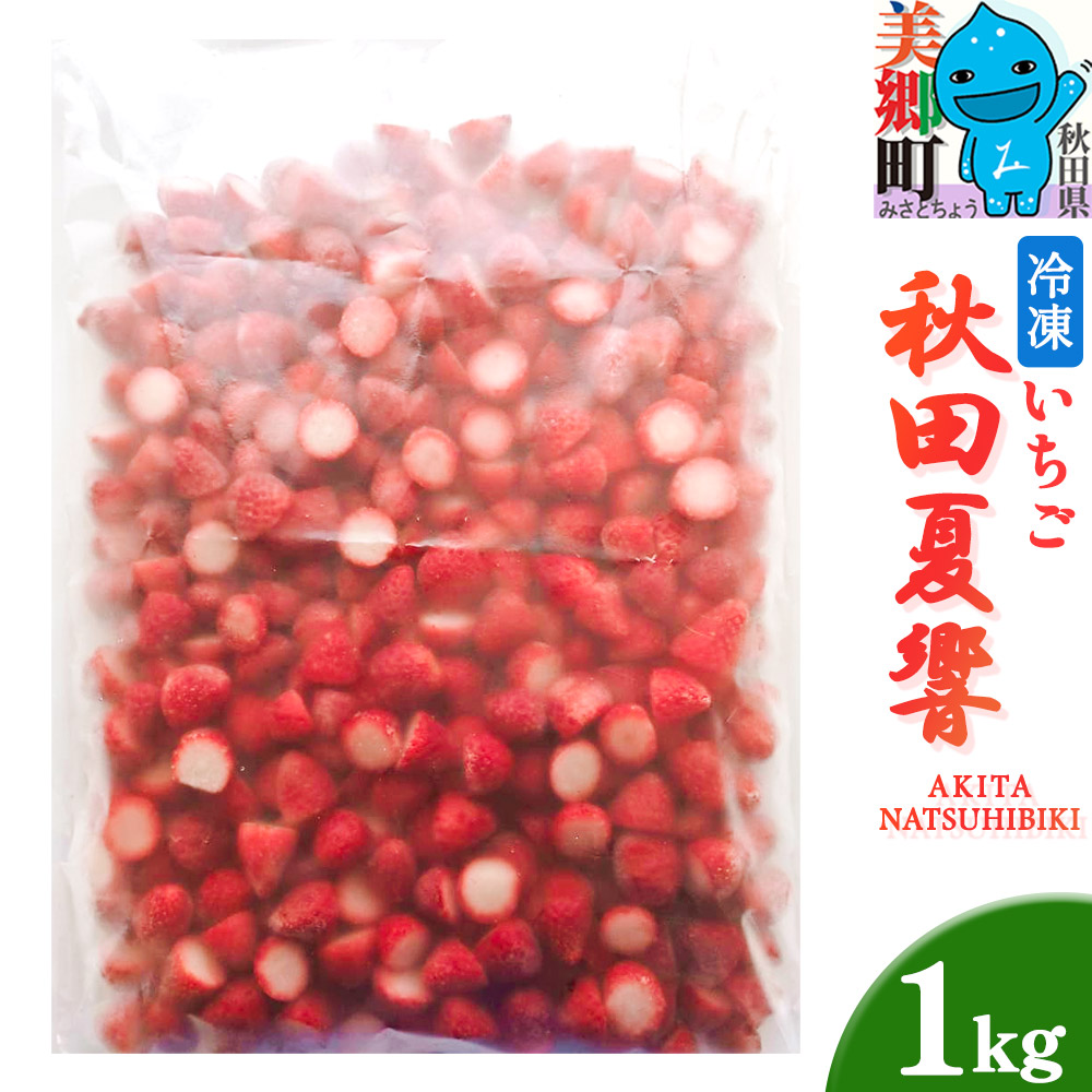 【ふるさと納税】秋田夏響 冷凍 1kg 夏イチゴ いちご 苺 なつひびき