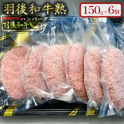 【ふるさと納税】「羽後和牛」の生みの親 「羽後和牛 熟」ハンバーグ150g×6個セット 手ごね 和牛ハンバーグ 牛肉 |秋田県羽後町