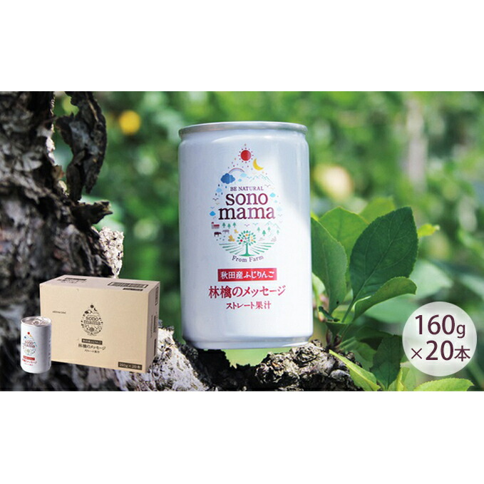 【ふるさと納税】りんごジュース「sonomama」(160g×20本)【オリジナルグラス付き】 飲料 |秋田県羽後町
