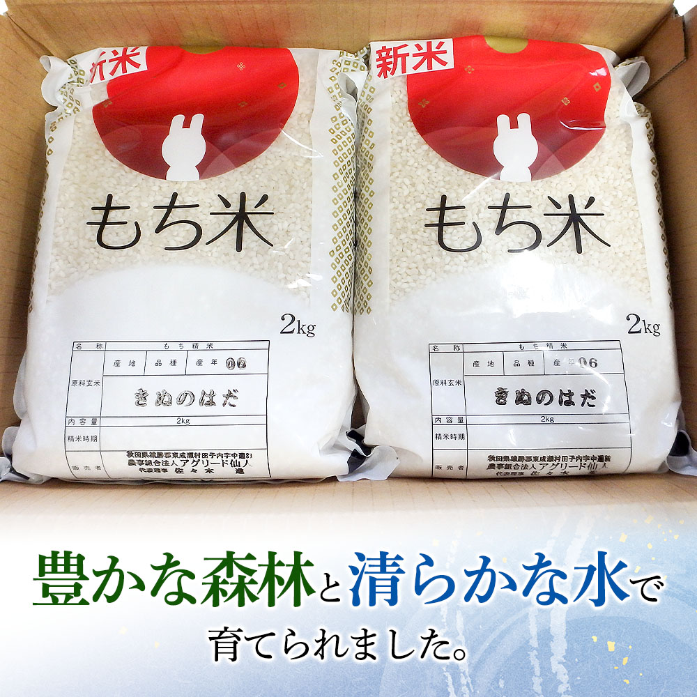 素敵でユニークな 秋田県東成瀬村産 もち米 きぬのはだ 2kg×2袋 somaticaeducar.com.br