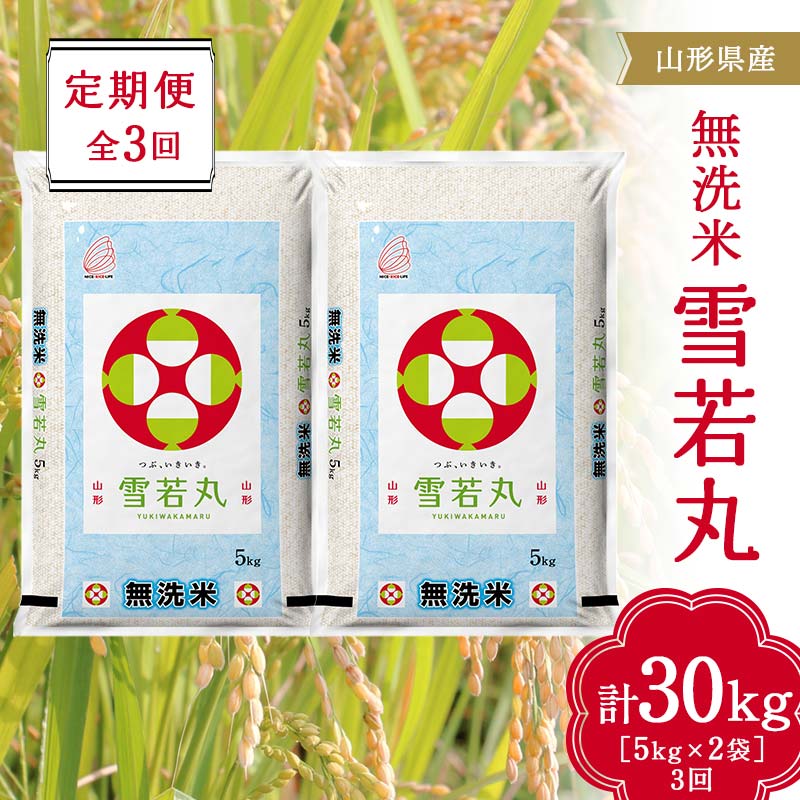 【ふるさと納税】 山形県産 無洗米 雪若丸 10kg(5kg×2袋) 全3回定期便 F2Y-3912|山形県