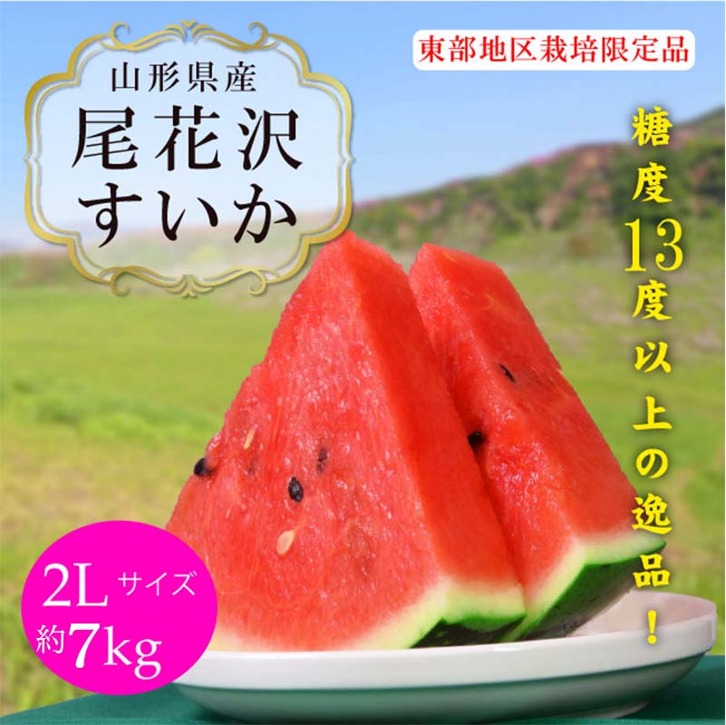 【ふるさと納税】 《2025年産先行受付》山形県産【尾花沢すいか・東部限定】 2L 約7kg スイカ すいか 西瓜 デザート フルーツ 果物 くだもの 果実 食品 山形県 FSY-0012