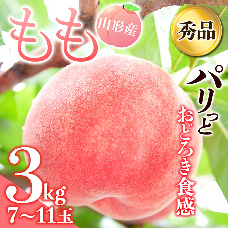 【ふるさと納税】 《先行予約 2025年発送》パリっとおどろき食感！山形産もも3kg もも モモ 桃 デザート フルーツ 果物 くだもの 果実 食品 山形県 FSY-0171