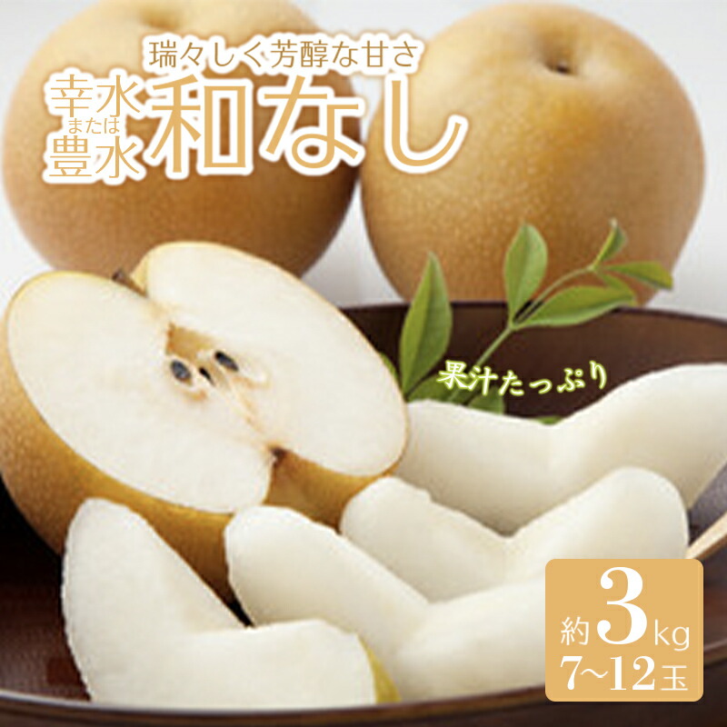 【ふるさと納税】《先行予約 2025年度発送》和なし（幸水または豊水）　約3kg 7~12玉 なし ナシ 梨 デザート フルーツ 果物 くだもの 果実 食品 山形県 FSY-0513