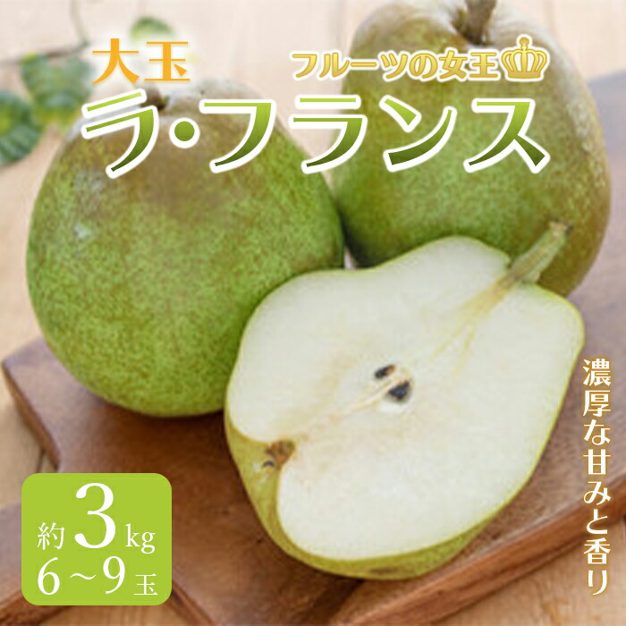 【ふるさと納税】《先行予約 2025年度発送》大玉ラ・フランス 約3kg 6~9玉 なし ナシ 梨 デザート フルーツ 果物 くだもの 果実 食品 山形県 FSY-0515