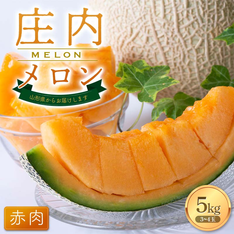 【ふるさと納税】 【2026年発送 先行予約】庄内メロン赤肉 3～4玉 5kg FSY-1020