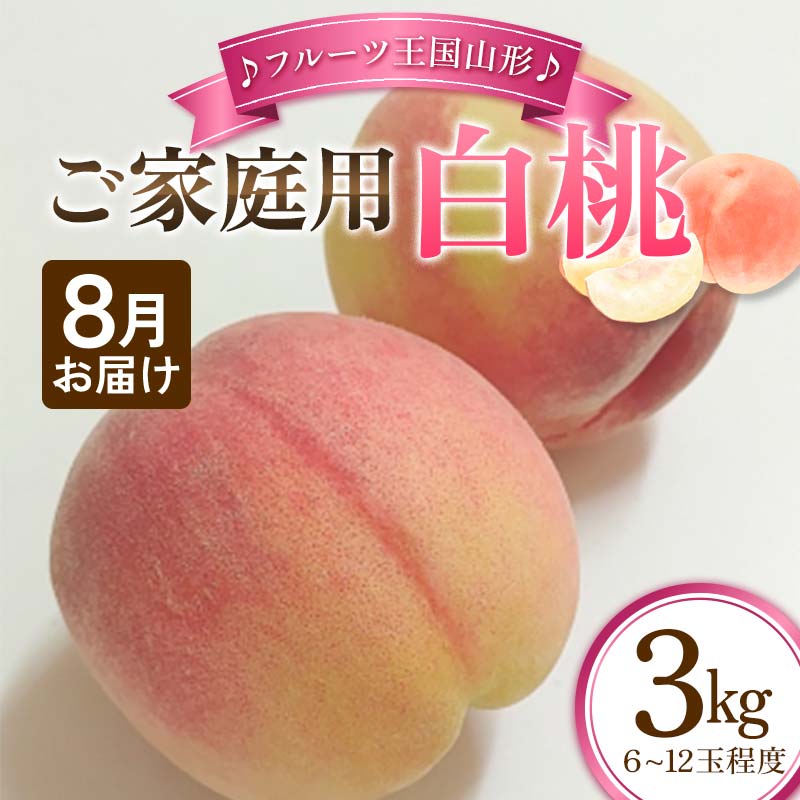 【ふるさと納税】 【先行予約 2026年度発送】♪フルーツ王国山形♪ご家庭用白桃8月お届け もも モモ 桃 デザート フルーツ 果物 くだもの 果実 食品 山形県 FSY-1128|山形県