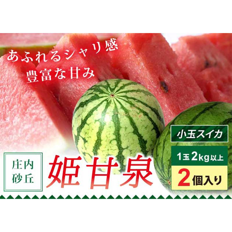 【ふるさと納税】山形県産 庄内砂丘 小玉スイカ 姫甘泉 2玉 果物 フルーツ FSY-2093