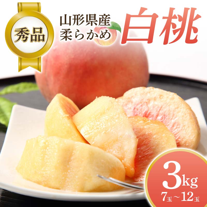 【ふるさと納税】 【2026年先行予約】柔らかめ白桃 約3kg(7玉~12玉)秀品 FSY-2531|山形県