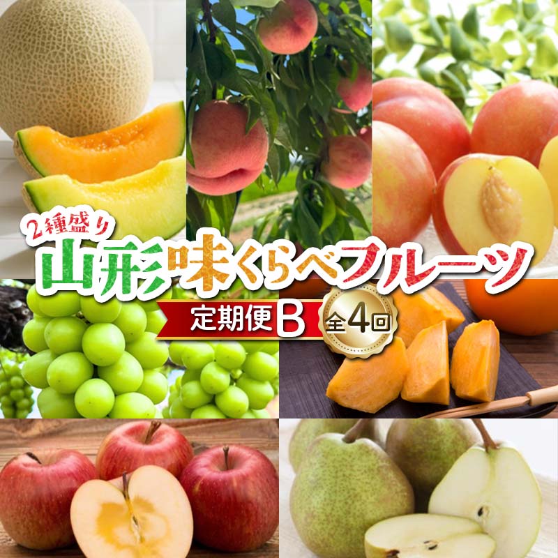 【ふるさと納税】 ≪先行予約令和8年度発送≫ 2種盛り★山形味くらべフルーツ定期便 全4回 FSY-2651