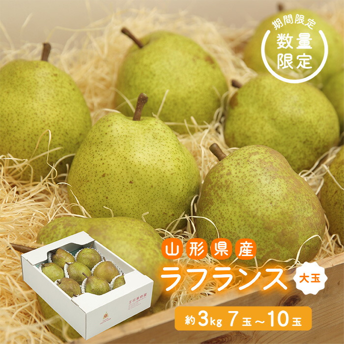 【ふるさと納税】《先行予約 2025年度発送》【王将果樹園】ラフランス大玉3kg～生産量日本一のまちより～ なし ナシ 梨 デザート フルーツ 果物 くだもの 果実 食品 山形県 FSY-1899