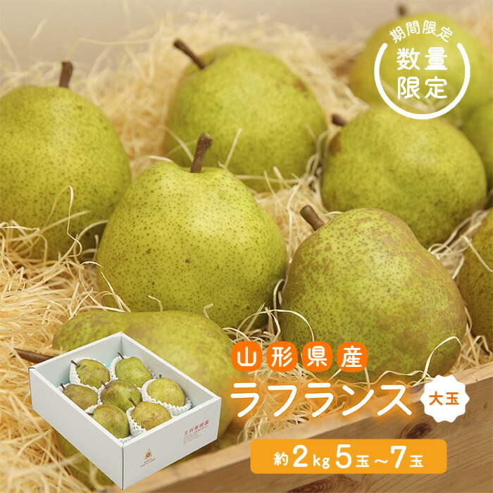 【ふるさと納税】《先行予約 2025年度発送》【王将果樹園】ラフランス大玉2kg～生産量日本一のまちより～ なし ナシ 梨 デザート フルーツ 果物 くだもの 果実 食品 山形県 FSY-1900