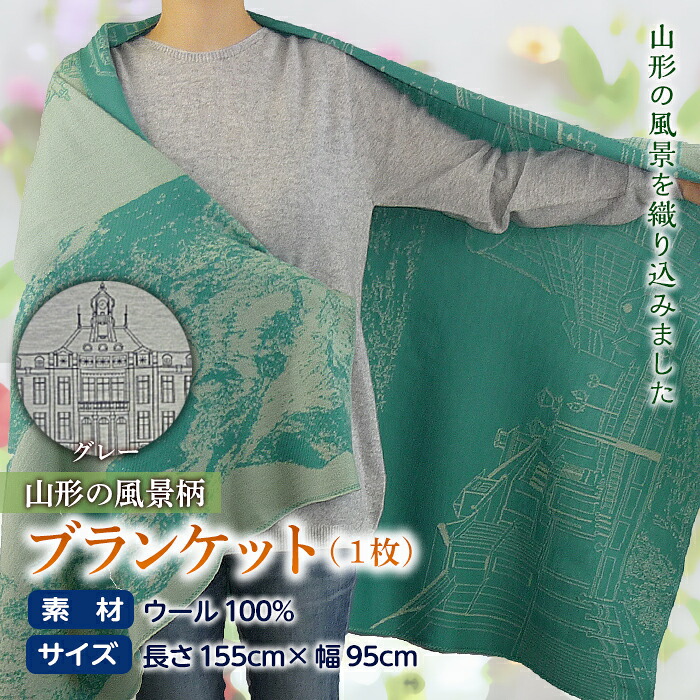 【ふるさと納税】 毛布 円錐小体の見晴らし柄／薄墨色 F2Y-2615