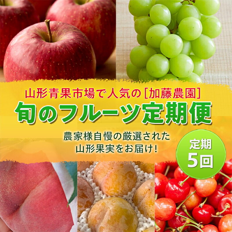 【ふるさと納税】《先行予約 2025年度発送》≪定期5回≫山形青果市場で人気の【加藤農園】旬のフルーツ定期便 FSY-1826