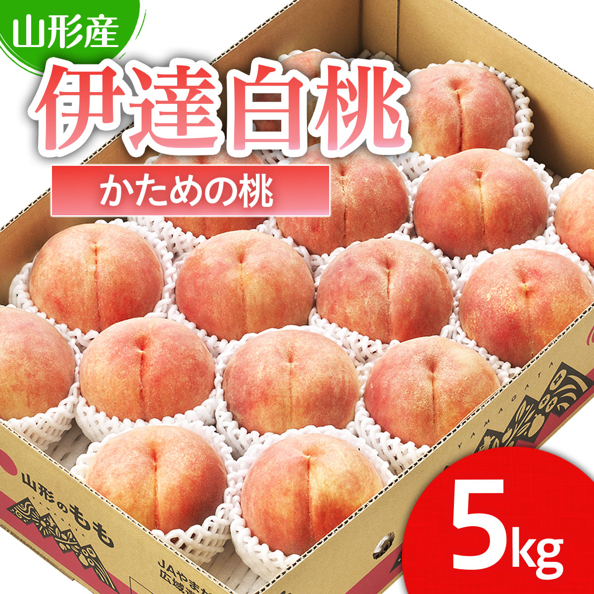 【ふるさと納税】山形市産 桃「伊達白桃」 秀以上 5kg(13玉～18玉)[かための桃] 【令和7年産先行予約】FS24-624 くだもの 果物 フルーツ 山形 山形県 山形市 お取り寄せ 2025年産