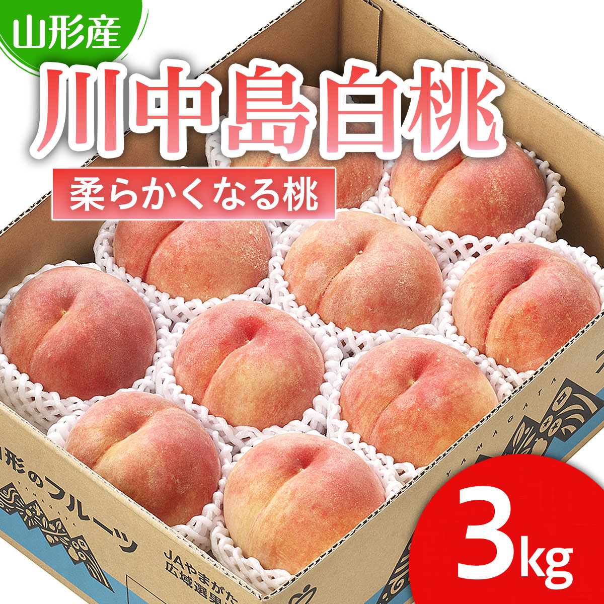 【ふるさと納税】山形市産 桃「川中島白桃」 秀以上 3kg(8玉～11玉)[柔らかくなる桃] 【令和7年産先行予約】FU21-063くだもの 果物 フルーツ 山形 山形県 山形市 お取り寄せ 2025年産