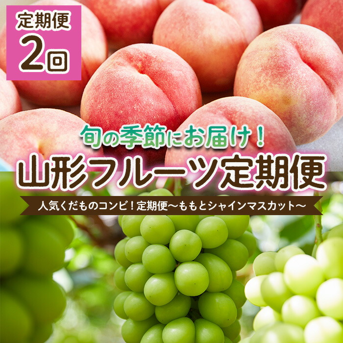 【ふるさと納税】【定期便2回】人気くだものコンビ！定期便～ももとシャインマスカット～ 【令和7年産先行予約】FU22-022くだもの 果物 フルーツ 山形 山形県 山形市 お取り寄せ 2025年産