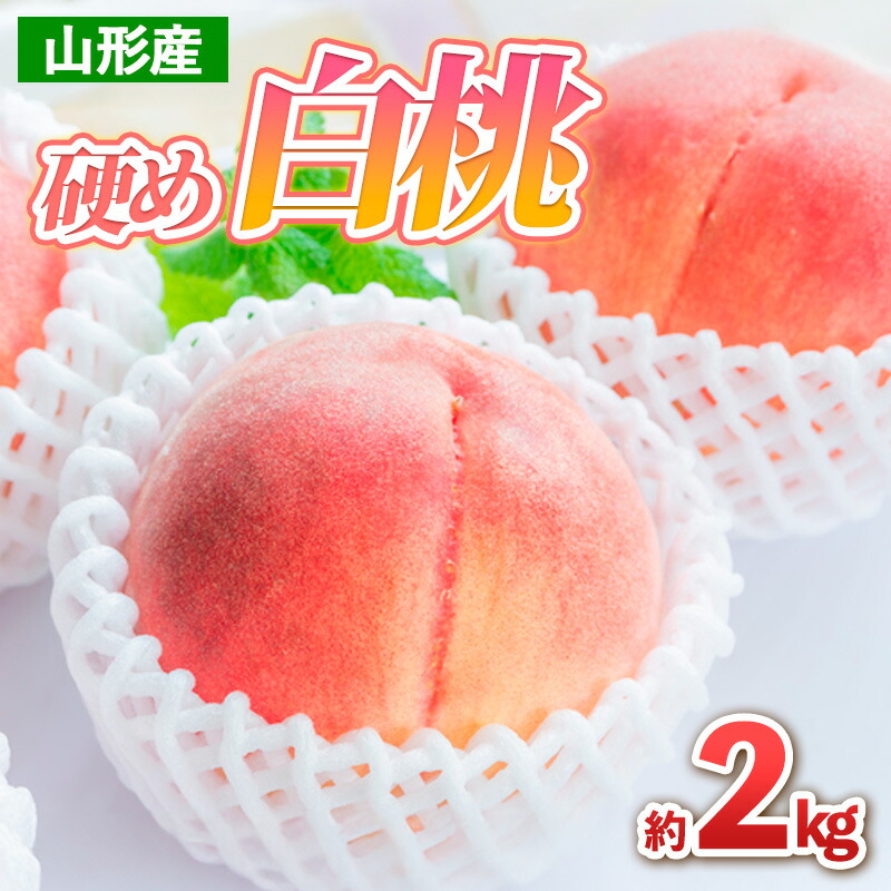 【ふるさと納税】山形産 硬め 白桃 約2kg(4～9玉) 【令和7年産先行予約】FS24-706