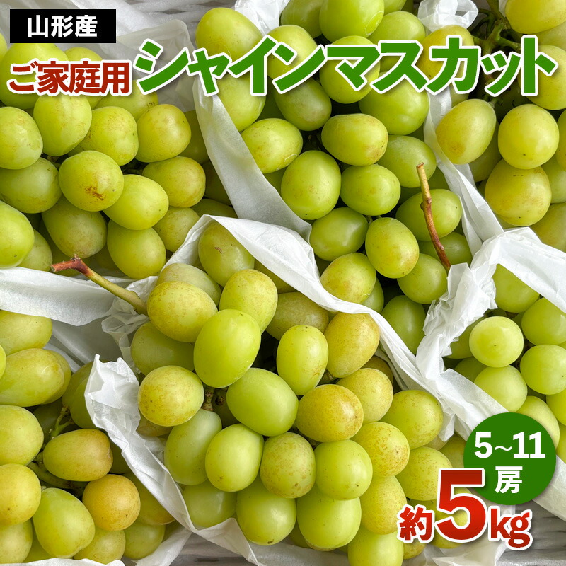 【ふるさと納税】[ご家庭用]山形産 シャインマスカット 約5kg (5房～11房） 【令和7年産先行予約】FS24-749