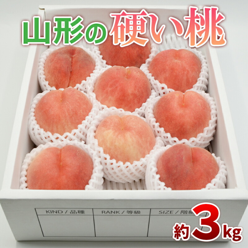 【ふるさと納税】山形の硬い桃 秀品 約3kg(5～13玉) [固い桃] 【令和7年産先行予約】FS24-806