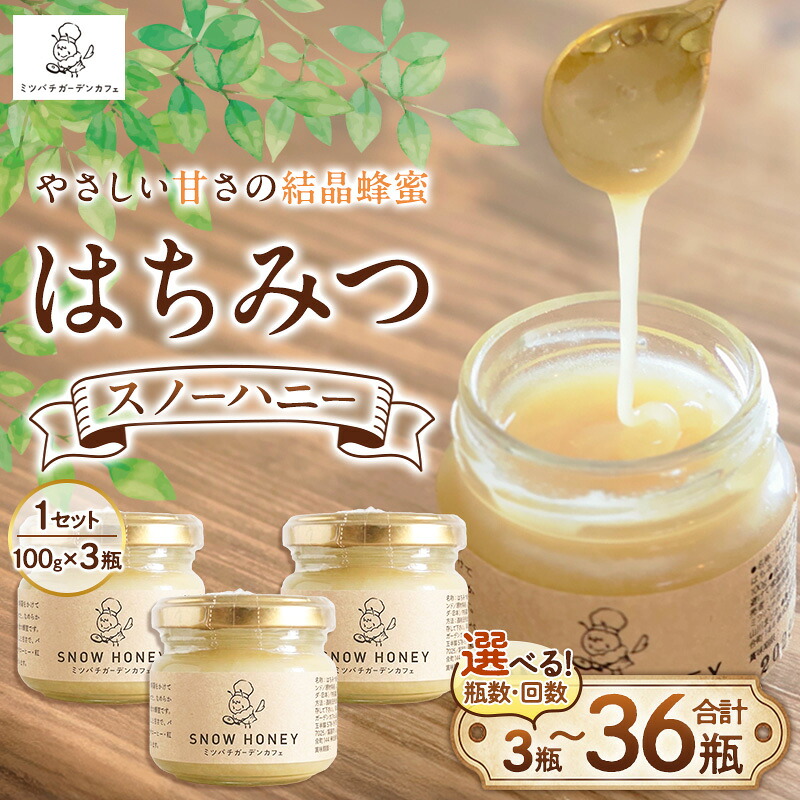 【ふるさと納税】【やさしい甘さの結晶蜂蜜】はちみつ「スノーハニー」(100g×3瓶) セット数や配達回数を選べる|山形県山形市