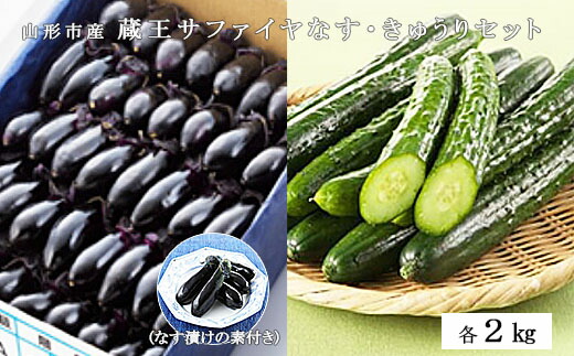 【ふるさと納税】山形市産 蔵王サファイヤなす2kg ・きゅうり2kgセット  FZ19-193