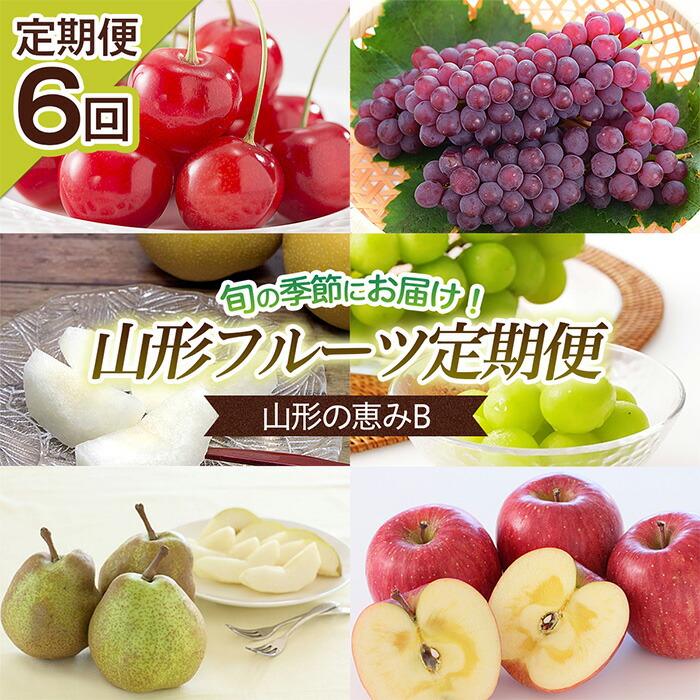 【ふるさと納税】【定期便6回】山形の恵みB 【令和7年産先行予約】FU23-728 くだもの 果物 フルーツ 山形 山形県 山形市 2025年産