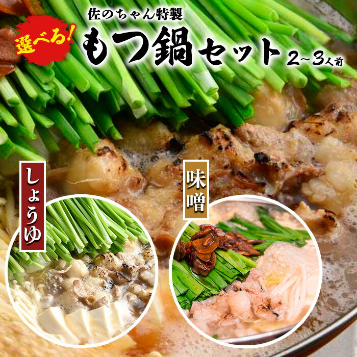 【ふるさと納税】選べる！佐のちゃん特製 もつ鍋セット【しょうゆor味噌】 2～3人前 FZ23-711