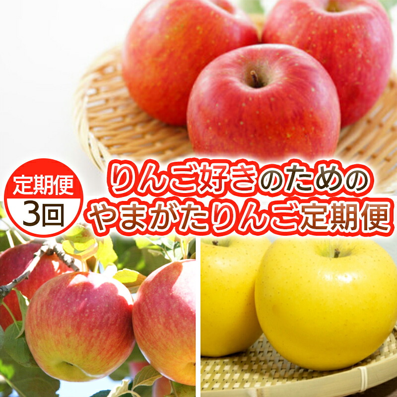 【ふるさと納税】【定期便3回】りんご好きのためのやまがたりんご定期便【令和8年産先行予約】FS25-749