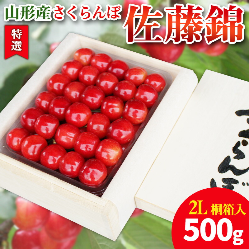 【ふるさと納税】【特選】山形産 さくらんぼ 佐藤錦 500g 桐箱入  FY25-100