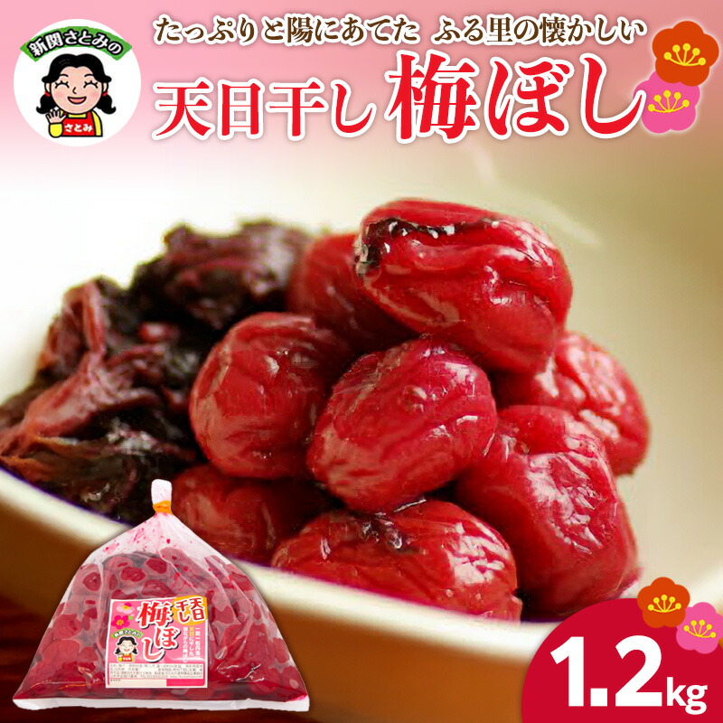 【ふるさと納税】たっぷりと陽にあてた ふる里の懐かしい「天日干し梅ぼし」1.2kg FZ26-725 梅干 梅干し 手作り|山形県山形市