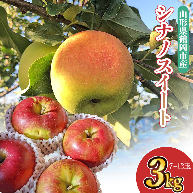 【ふるさと納税】【令和7年産 先行予約】山形県鶴岡市産 りんご シナノスイート3kg（7～12玉）農事組合法人 産直センター | 返礼品 支援品 名産品 楽天ふるさと 納税 お取り寄せ ご当地