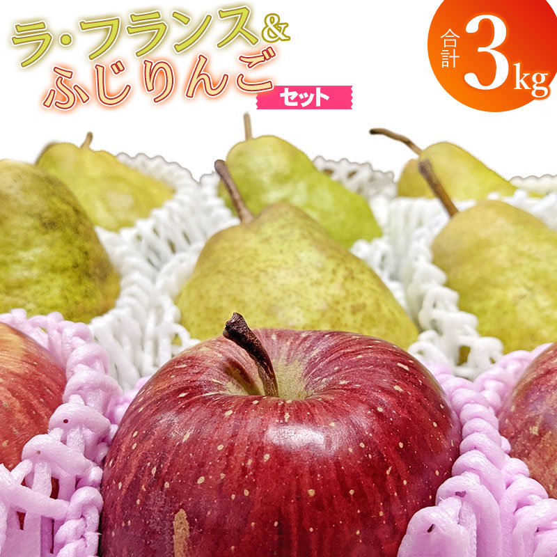 【ふるさと納税】【令和7年産 先行予約】山形県鶴岡市産 ラ・フランス＆ふじりんご 合計約3kg（10～12玉入） 2025年産