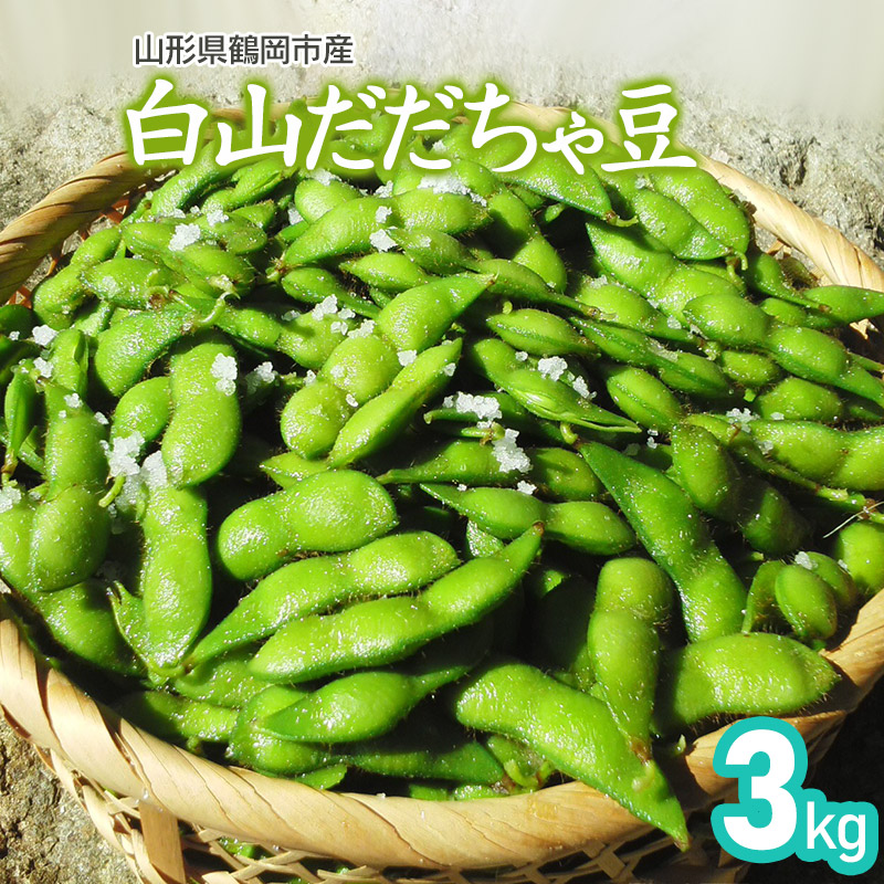 【ふるさと納税】 【令和8年産先行予約】山形県鶴岡市産 白山だだちゃ豆 3kg 発送時期:8月上旬~9月上旬 枝豆 | 山形県 鶴岡市 山形 鶴岡 ふるさと 納税 支援 東北 だだちゃ豆 えだまめ エダマメ 特産品 お取り寄せ ご当地 豆 茶豆 名産品 おつまみ 酒のつまみ 2026年|山形県鶴岡市