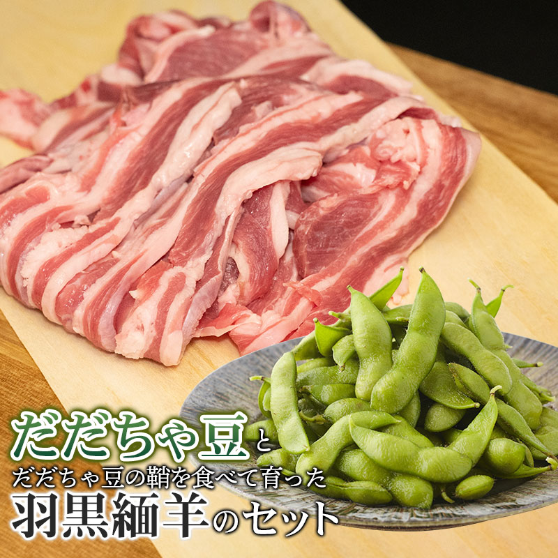 【ふるさと納税】【令和7年産先行予約】だだちゃ豆とだだちゃ豆の鞘を食べて育った羽黒緬羊のセット | 肉バルYAKU禄 羊肉 枝豆 山形県 鶴岡市 返礼品 お取り寄せグルメ 詰め合わせ 楽天ふるさと 納税 えだまめ ひつじ まめ 国産 野菜 おつまみ