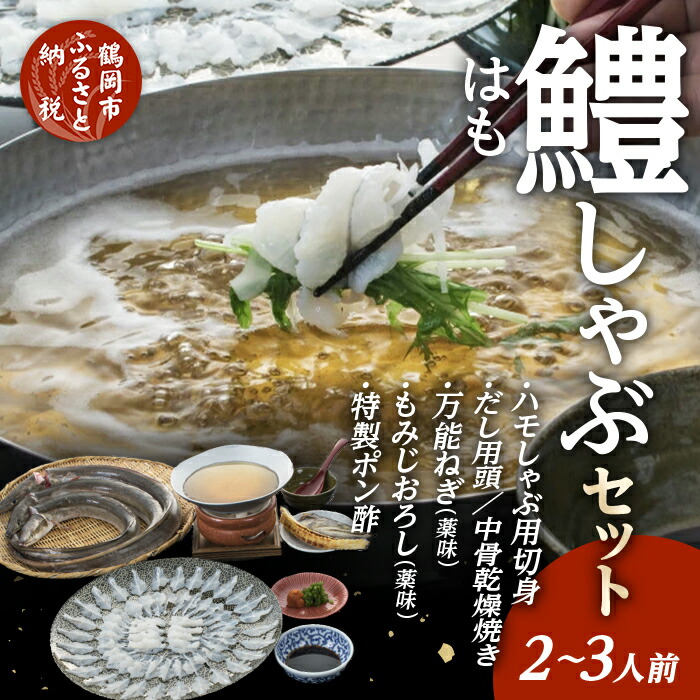 【ふるさと納税】【特別セット】ハモしゃぶセットB（2人～3人前）楽天限定 | 山形県 鶴岡市 山形 鶴岡 ハモ はも 鱧 はも鍋 鱧しゃぶ しゃぶしゃぶ 魚 冷凍 お取り寄せ 特産品 名産品 返礼品 納税 山形県鶴岡市 支援 魚介  魚介類 鍋セット 海鮮