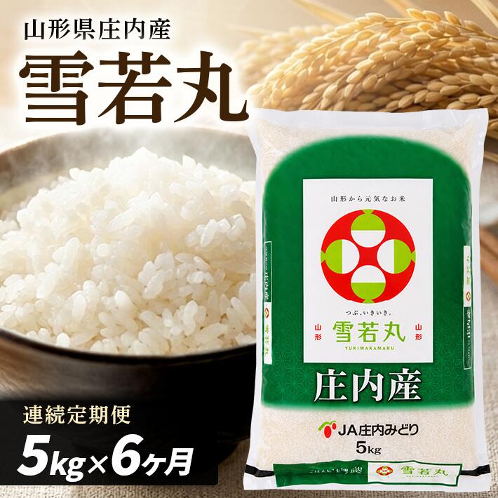 【ふるさと納税】≪新米予約≫ ≪6ヶ月定期便≫ 雪若丸 5kg&times;6ヶ月 計30kg 山形県庄内産 ご希望期間の毎月下旬頃にお届け 東北 酒田市 庄内地方 庄内平野 お米 精米 白米 ブランド米 庄内米 ごはん ご飯 農協 JA 産地直送｜山形県酒田市