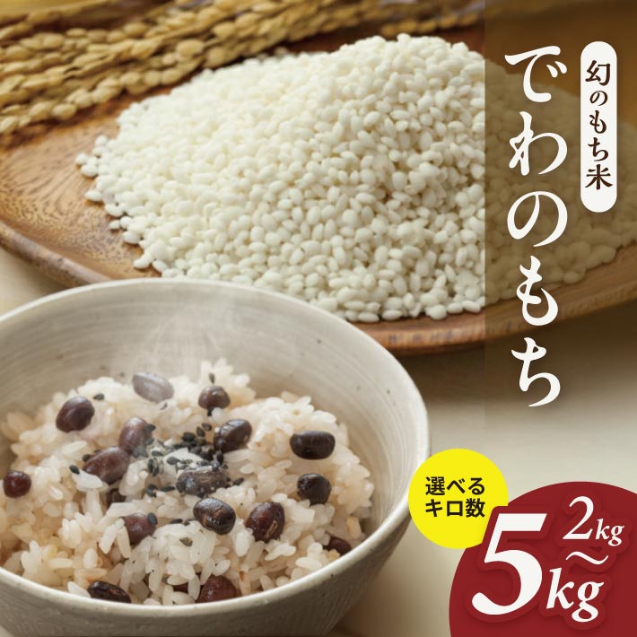 【ふるさと納税】もち米 でわのもち 選べるキロ数 2kg 3kg 5kg 令和7年産 山形県酒田産 東北 山形県 酒田市 庄内地方 庄内平野 おもち 餅 餅米 おこわ お雑煮 お汁粉|山形県酒田市