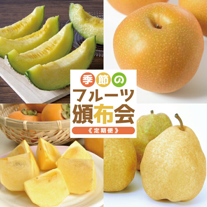 【ふるさと納税】≪4回定期便≫ 季節のフルーツ頒布会2025 6月下旬～7月下旬「アンデスメロン(青肉)約5kg」 9月上旬～9月下旬「和梨 約5kg」 10月中旬～11月中旬「庄内柿(種なし柿)約5kg」11月下旬～12月中旬「洋梨(シルバーベル)約4.5kg」 山形県酒田産 ※着日指定不可 果物